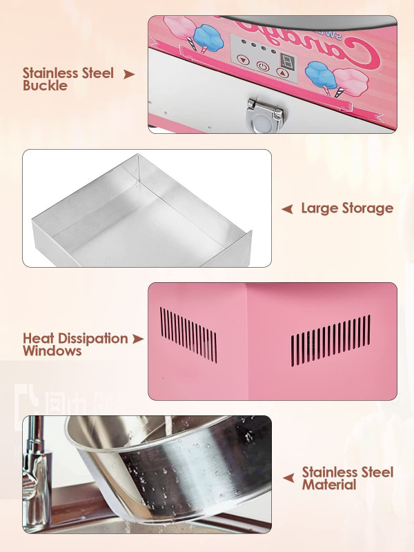 US GARVEE Cotton Candy Machine Commercial Electric Cotton Candy Maker with 20 inch Stainless Steel  K484-PHO_0X07HXX6_US