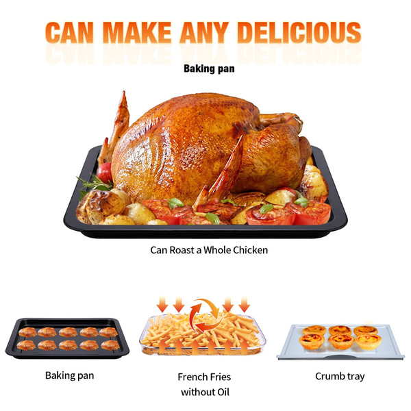 US GEEK CHEF Air Fryer 10QT Oil-free Stainless Steel 4 Slice Countertop Toaster Oven 1400w Black K484-PHO_0XSSB35D_US