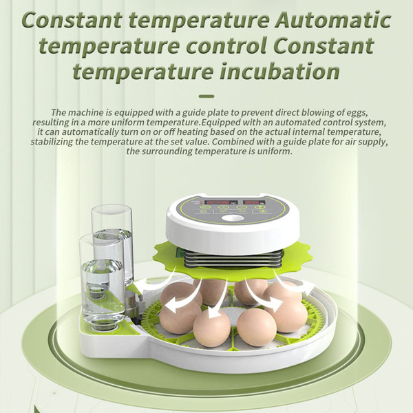 Egg Incubators with Automatic Temperature and Humidity Control, 360° Clear Egg Candler Egg Flipper  K484-FQZIN_DUW0GEWX