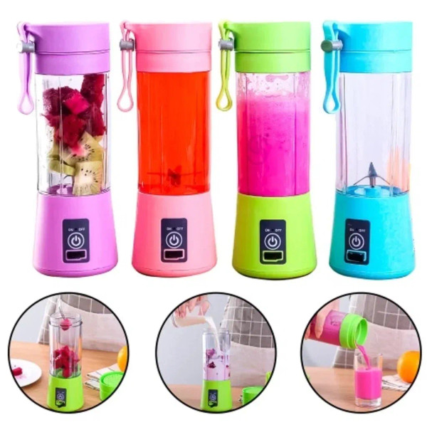 Color: Pink - Portable Mini Blender for Shakes and Smoothies Rechargeable USB 380ML Traveling Fruit F640-12000043420204544