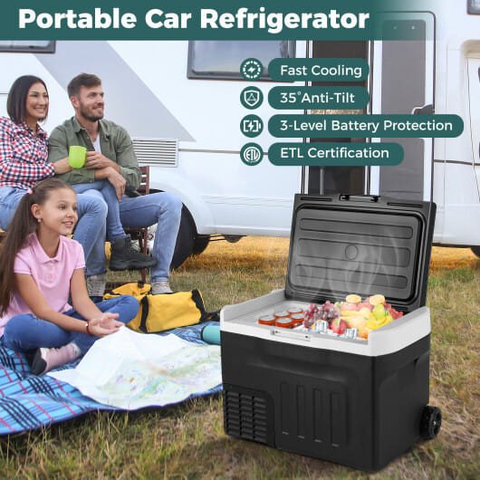 12V Car Refrigerator 32QT with Touch Panel and Removable Divider-M - Color: Black - Size: M D681-AX10013US-30