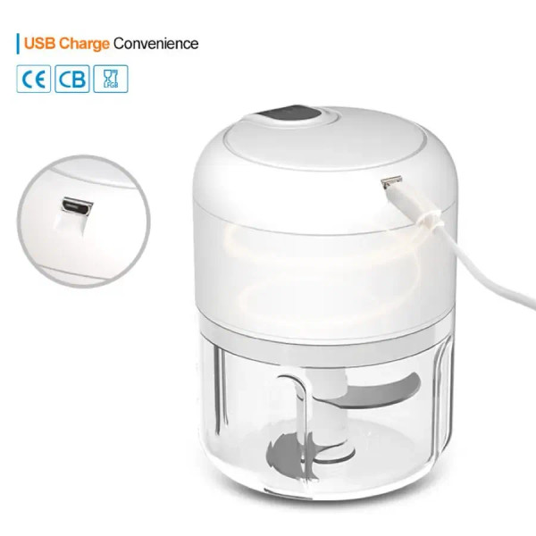 250ml Rechargeable Kitchen Portable Electric Garlic Vegetable Chopper Mini Food Processor Food Blen F640-3256807692109094