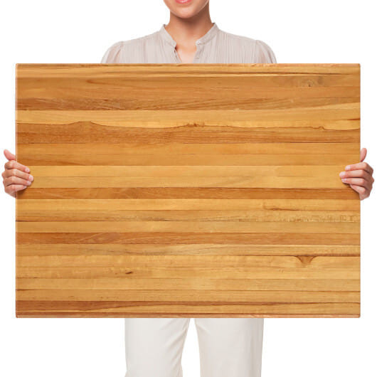 Teak Wood Cutting Board Extra Large 24 Inch Reversible Cutting Board with Handle B593-KC57227