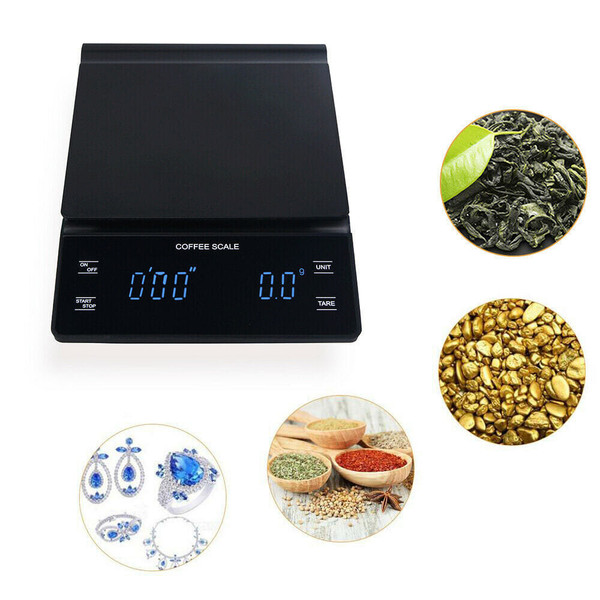 0.1g Digital Coffee Scale with Timer Electronic Scales Food Balance Measuring Weight Kitchen Coffee K484-PHO_0OVOIDHN