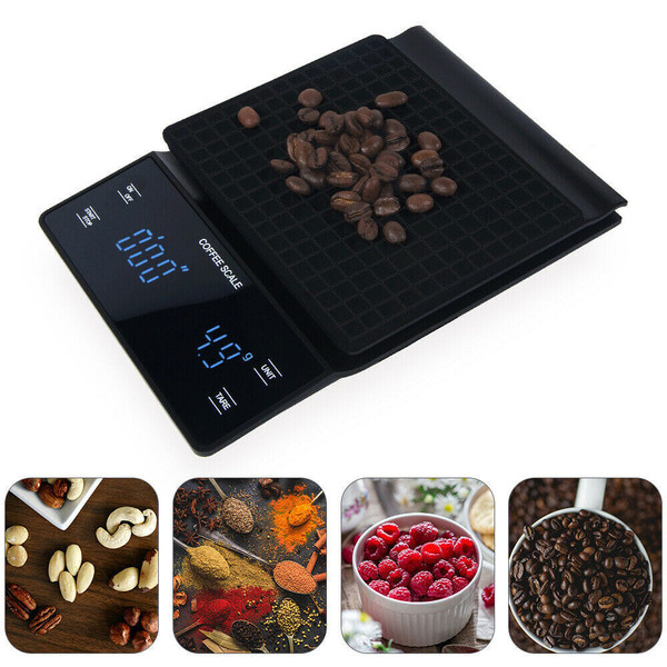 0.1g Digital Coffee Scale with Timer Electronic Scales Food Balance Measuring Weight Kitchen Coffee K484-PHO_0OVOIDHN