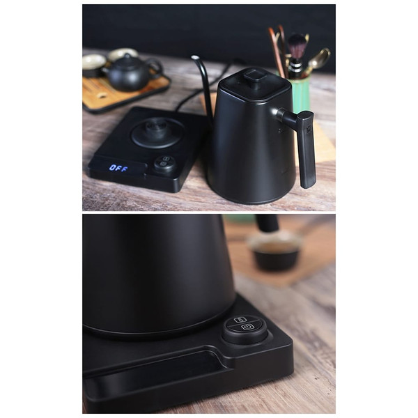 1L Electric Gooseneck Kettle Teapot with Stainless Steel Inner Liner and Cover, Hot Water Boiler He K484-FQZDN_ITCWSY4U