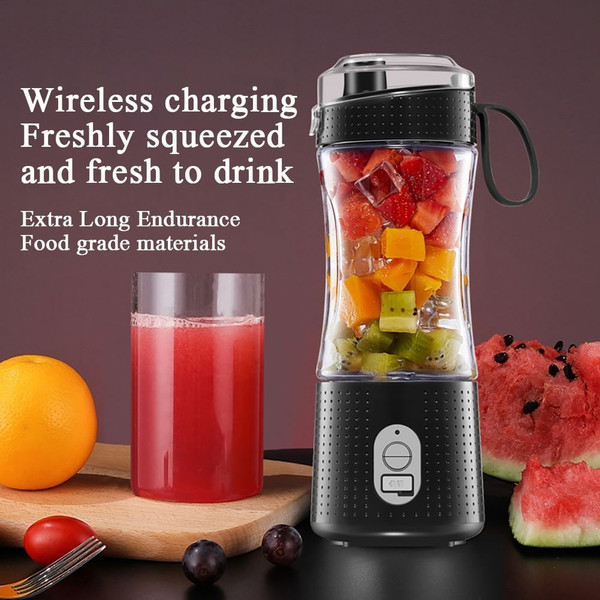 Portable Blender Type-C Rechargeable Juicer Cup Electric Blender for Travel Kitchen 380ml White K484-FQZHE_1RT39VVY
