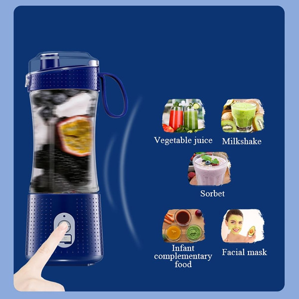 Portable Blender Type-C Rechargeable Juicer Cup Electric Blender for Travel Kitchen 380ml White K484-FQZHE_1RT39VVY