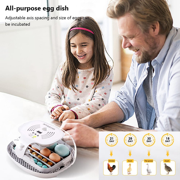 16 Egg Incubator with Automatic Egg Turning, Chicken Egg Incubator with Temperature Control and Aut K484-FQZIN_W4ADCHAZ