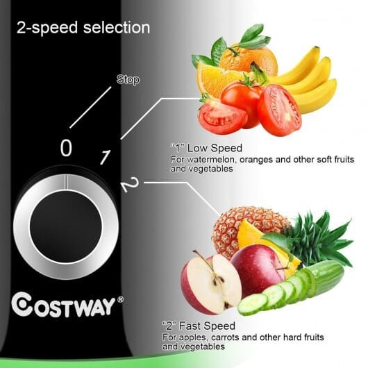 2 Speed Wide Mouth Fruit and Vegetable Centrifugal Electric Juicer B593-EP23783US