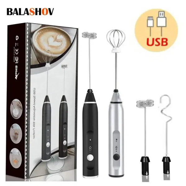 Color: black - Portable Electric Milk Frothers Handheld Blender USB Mini Coffee Maker Whisk Mixer C F640-12000037886361056
