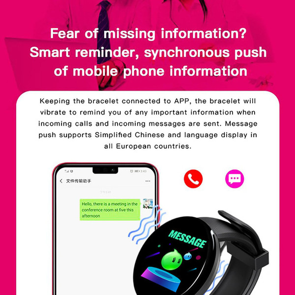 D18 1.44 Inch Sports Smart Watch Round Screen Smart Bracelet Heart Rate Blood Pressure Sleep Monito K484-FQZCO_8R2FT6NY