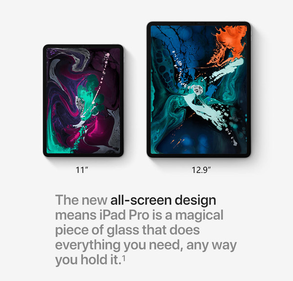 Original Apple iPad Pro 11inch ( WLAN + A12X chip / Face ID / Retina screen ) Super Slim IOS Tablet K484-PCO_007L9KGL