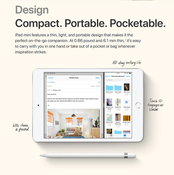 APPLE/Apple iPad mini 7.9-inch ( WLAN + A12 chip / Retina screen ) Lightweight Powerful Tablets PC  K484-PCO_007KSYLD