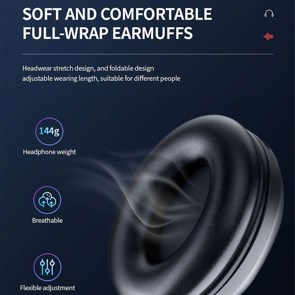 A28 Wireless Headset With Noise Canceling Microphone Stereo HiFi Folding Headphones For Game Office K484-PEL_0QPUN9EW