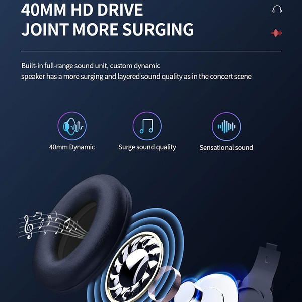 A28 Wireless Headset With Noise Canceling Microphone Stereo HiFi Folding Headphones For Game Office K484-PEL_0QPUN9EW