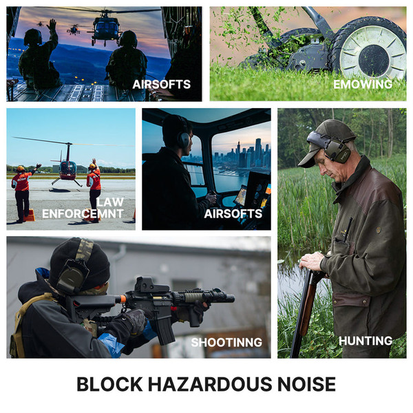 Electronic Ear Protection Safety Earmuffs NRR 22dB Noise Reduction Headphones Lightweight Hearing P K484-PEL_0S32OZ51