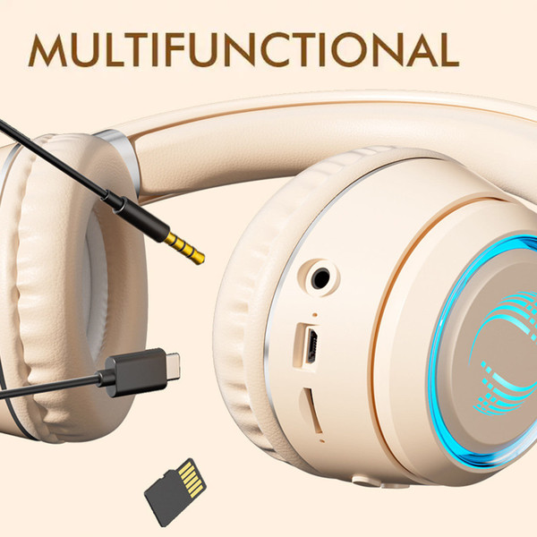 Noise Canceling Headset HIFI Sound Headphones Wireless Folding Scalable Gaming Headphones For Offic K484-PEL_0RDIXQZC