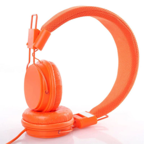 Kids Wired Ear Headphones Stylish Headband Earphones for iPad Tablet  Orange K484-PEL_021SK8G7