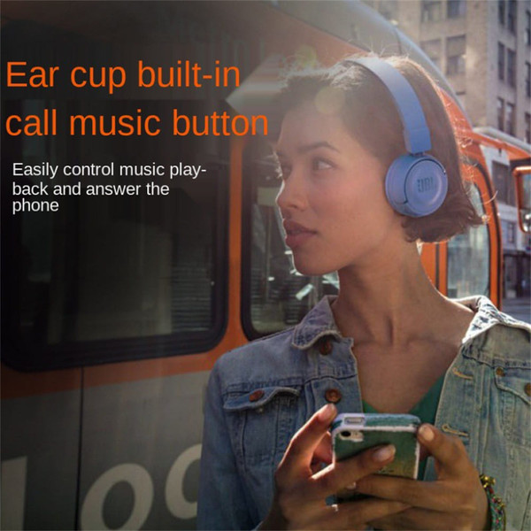 JBL T450BT Wireless Bluetooth-compatible Headphones Flat Foldable In-ear Bass Headset With Mic Nois K484-PEL_0LQK4RHS