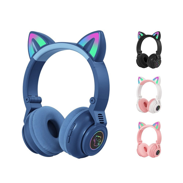 STN26 Headphones With Built-in Microphone Colorful Lights Cat Ear Shape Over Ear Wireless Headphone K484-PEL_0QPLWPX1