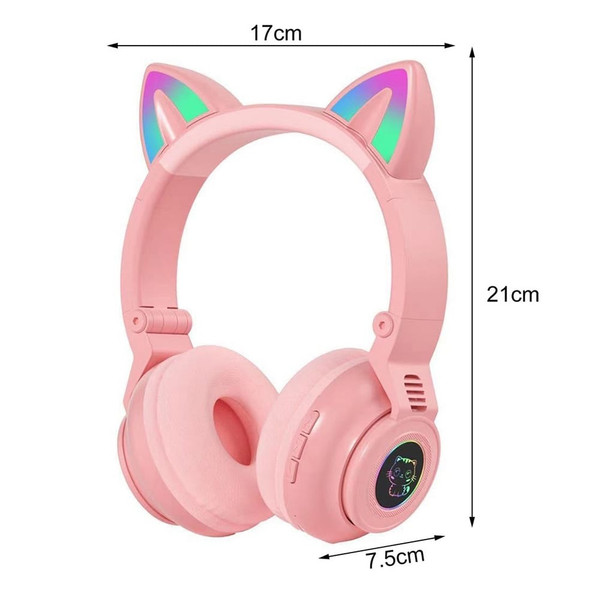 STN26 Headphones With Built-in Microphone Colorful Lights Cat Ear Shape Over Ear Wireless Headphone K484-PEL_0QPLWPX1