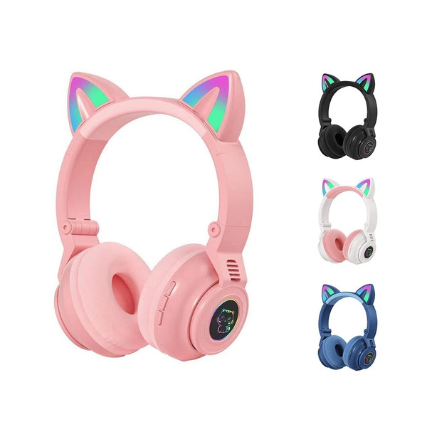 STN26 Headphones With Built-in Microphone Colorful Lights Cat Ear Shape Over Ear Wireless Headphone K484-PEL_0QPLWPX1