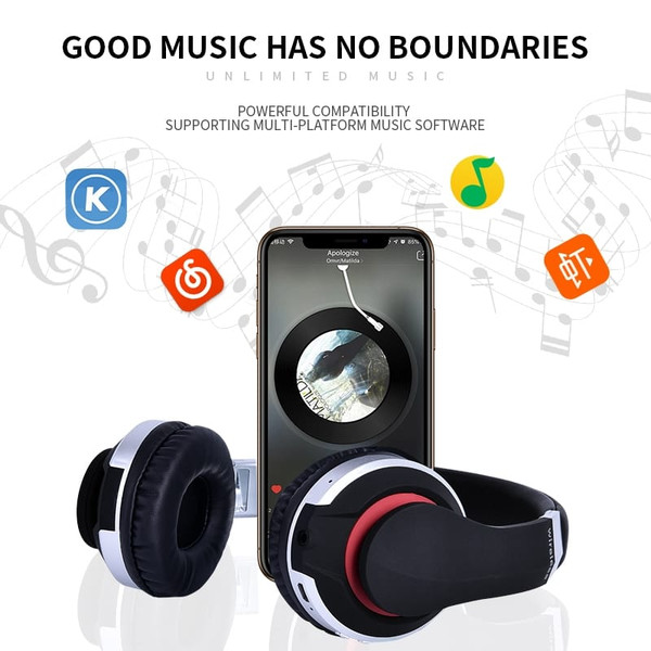 Wireless Headphones Bluetooth Headset Foldable Stereo Gaming Earphones with Microphone Support TF C K484-PEL_07HBCV5E