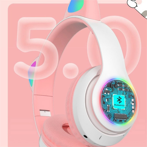 Aks-28 Rgb Cat Ear Bluetooth Headphones Stereo Music Helmet Wireless Microphone Control Phone Earph K484-PEL_0Q3SX9MP
