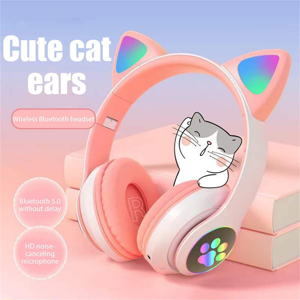 Aks-28 Rgb Cat Ear Bluetooth Headphones Stereo Music Helmet Wireless Microphone Control Phone Earph K484-PEL_0Q3SX9MP