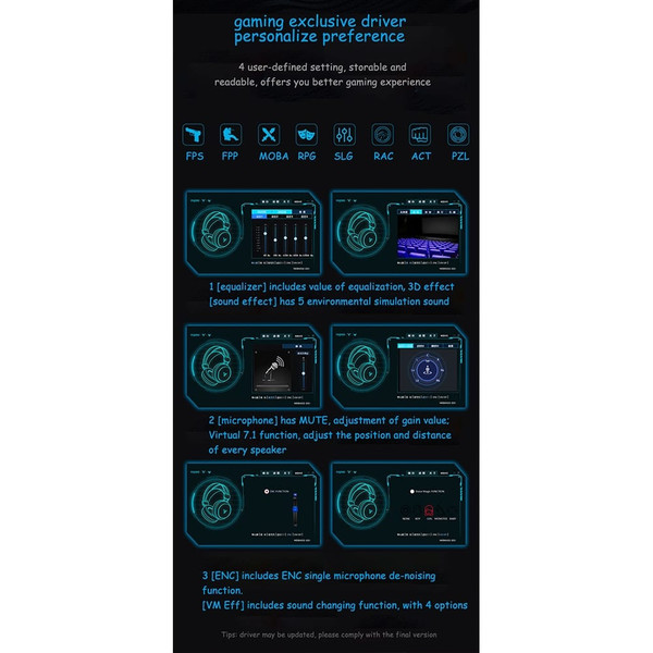 VH500C Gaming Headset Virtual 7.1 Surround Sound Headphone RGB Led Light 50mm Driver Unit With Mic  K484-PEL_0JL3UJ9B