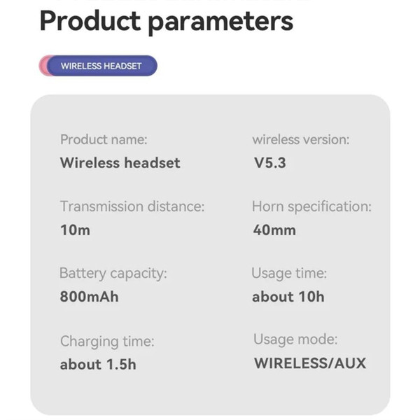 Gradient Cat Ears Noise Canceling Headset Stereo Sound Headphones Wireless Headphones With Built-in K484-PEL_0RD47YY7