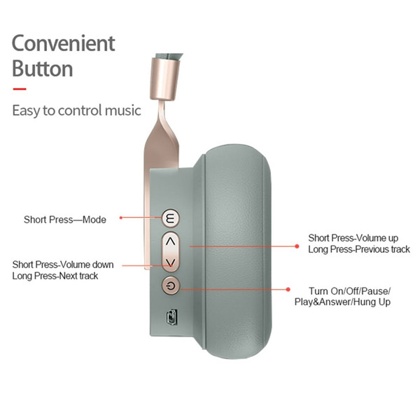 Fingertime P3 Noise Canceling Headset Stereo Hifi Headphones Wireless Gaming Headphones with Mic Wh K484-PEL_0QXT70P2