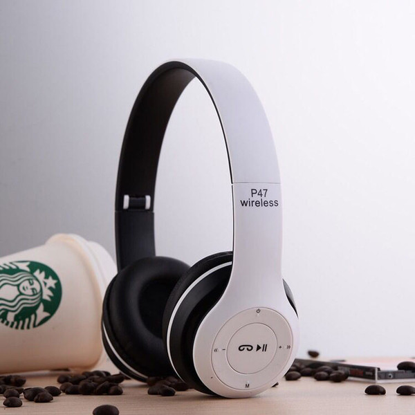 P47 Wireless Bluetooth Headphone Subwoofer Music Headset Head-mounted Sports Gaming Earphones White K484-FQZCO_RG1GE8SS