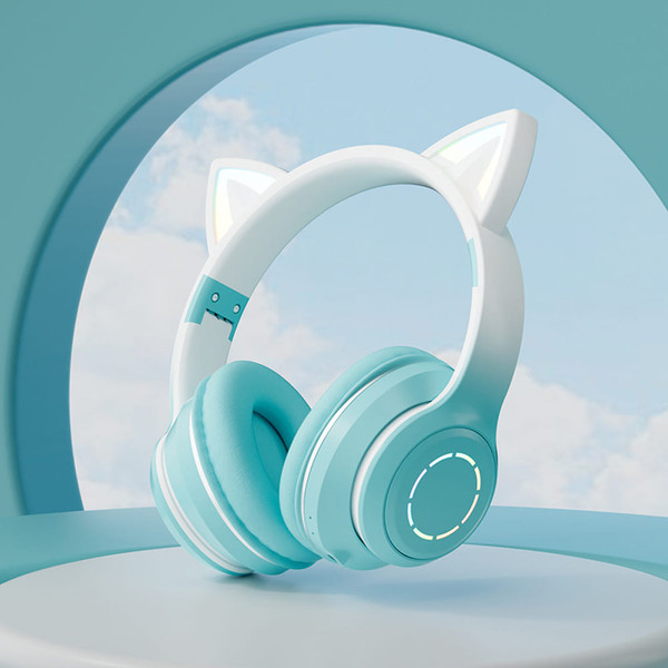 Wireless Bluetooth Headphone Gradient Color Luminous Cat Ears Gaming Headset Lovely Christmas Gifts K484-FQZCO_5BWKS57U