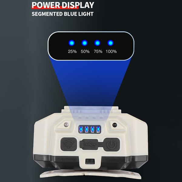 XPE+COB Headlights USB Rechargeable IPX4 Waterproof Power Display Motion Sensor Head Lamp For Campi K484-PHO_0ZY5FYPM