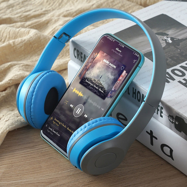 P47 Wireless Bluetooth Headphone Subwoofer Music Headset Head-mounted Sports Gaming Earphones blue K484-FQZCO_RG1GE6NU