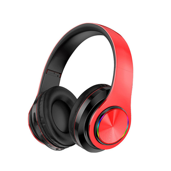 B39 Earphone Wireless Bluetooth Headset Colorful Luminous Subwoofer Music Game Sports Headphone red K484-PEL_0PL5NSJK