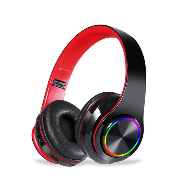 B39 Earphone Wireless Bluetooth Headset Colorful Luminous Subwoofer Music Game Sports Headphone red K484-PEL_0PL5NSJK