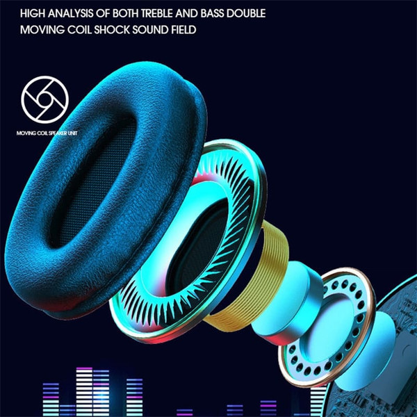 B39 Earphone Wireless Bluetooth Headset Colorful Luminous Subwoofer Music Game Sports Headphone red K484-PEL_0PL5NSJK