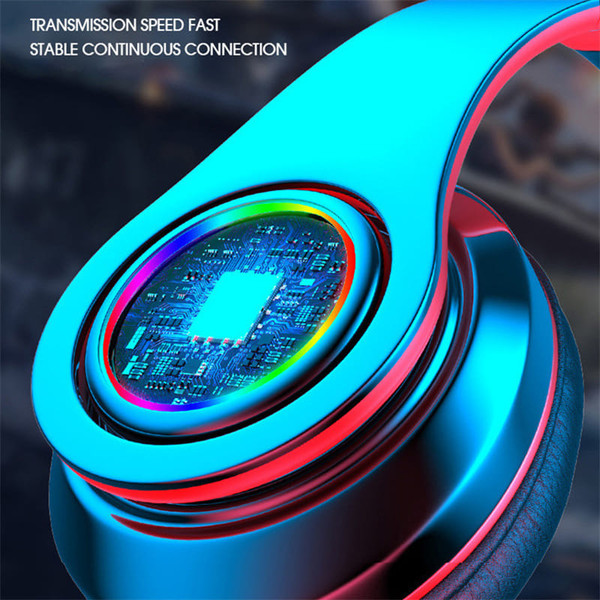 B39 Earphone Wireless Bluetooth Headset Colorful Luminous Subwoofer Music Game Sports Headphone red K484-PEL_0PL5NSJK