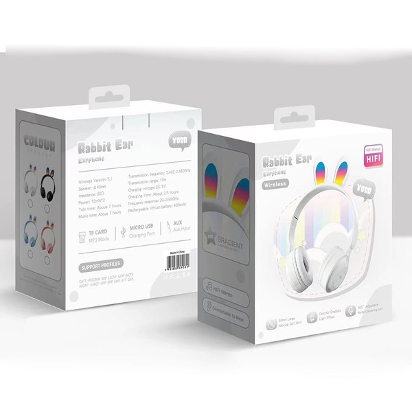 Y08r Wireless Bluetooth Headphones Cute Rabbit Ears Design Touch Control Music Headset Girls Gifts  K484-FQZCO_7AJIIUTF