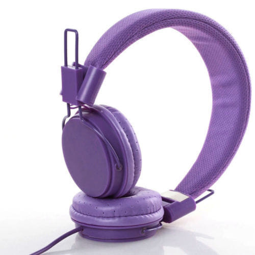 Kids Wired Ear Headphones Stylish Headband Earphones for iPad Tablet  purple K484-PEL_021S0KJG
