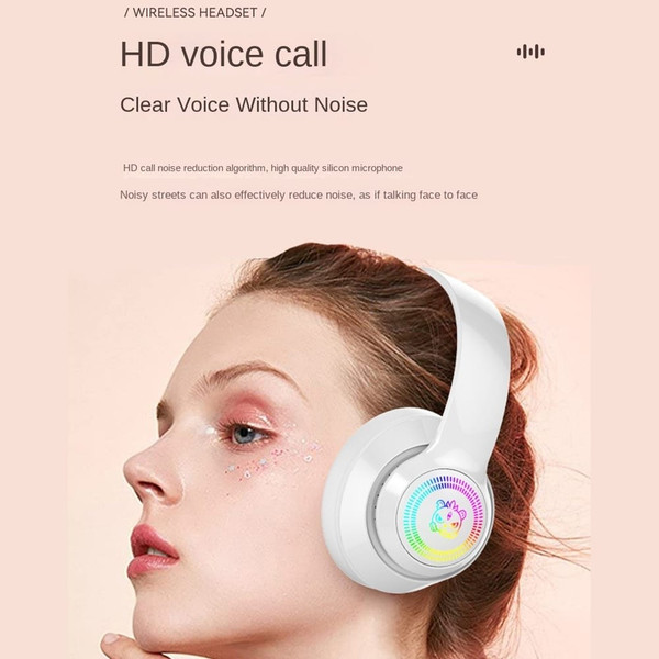 Head-mounted Bluetooth Headphones Hd Noise Reduction Subwoofer Wireless Luminous Gaming Headset cut K484-FQZCO_N2UH7U64