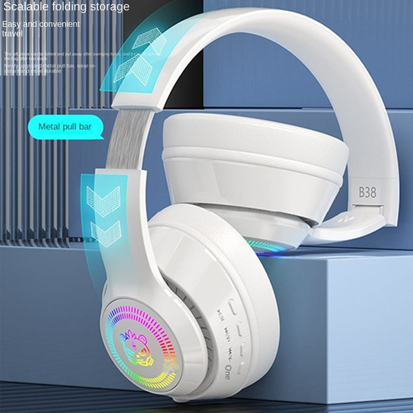 Head-mounted Bluetooth Headphones Hd Noise Reduction Subwoofer Wireless Luminous Gaming Headset cut K484-FQZCO_N2UH7U64