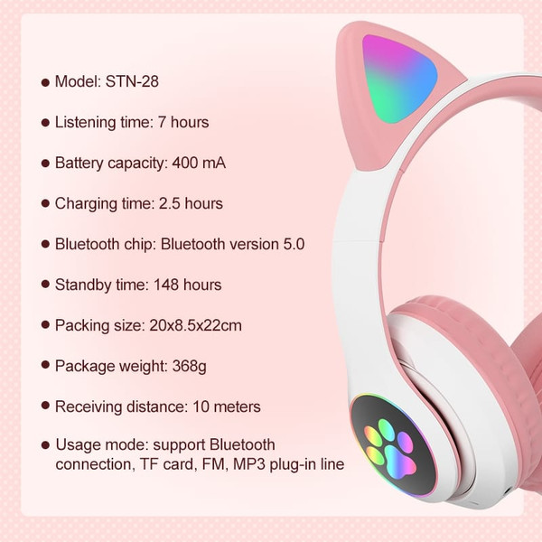 Children's Headphone Rgb Luminous Cartoon Animal Shape Bluetooth Headset purple K484-PEL_0HNQFTQK