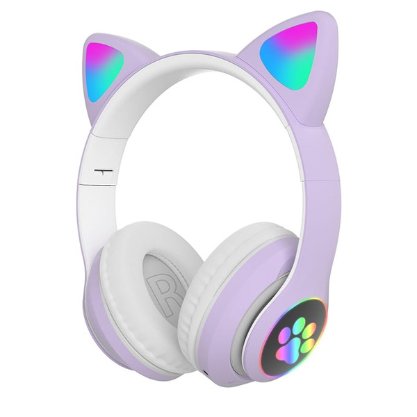 Children's Headphone Rgb Luminous Cartoon Animal Shape Bluetooth Headset purple K484-PEL_0HNQFTQK
