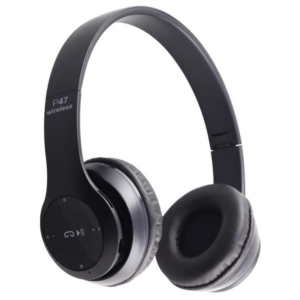 P47 Wireless Headsets On-Ear Stereo Earphones Longer Playtime USB Charging For Smart Phone Computer K484-PEL_0QBV1COF