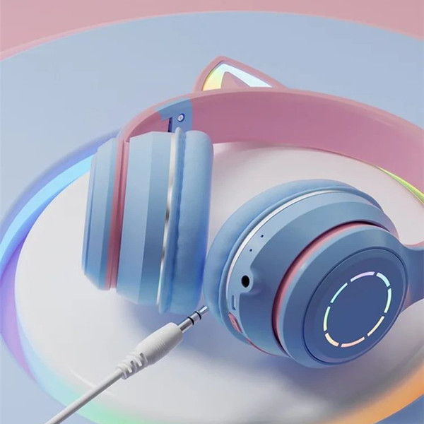 Gradient Cat Ears Noise Canceling Headset Stereo Sound Headphones Wireless Headphones With Built-in K484-PEL_0RD4LAYJ