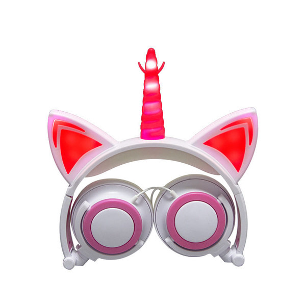 Cute Kids Cat Ear Headphones Wired Adjustable for Boys Girls Tablet Kids Headband Earphone Foldable K484-PEL_09FUB0GL